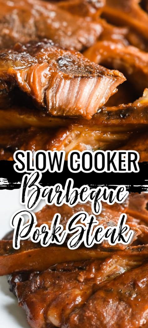 Crockpot Pork Steaks, Bbq Pork Steaks, Pork Steak Recipes, Crockpot Steak Recipes, Ham Steak Recipes, Pork Steak Recipe, Pork Steaks, Pork Crockpot Recipes, Pork Chop Recipes Crockpot