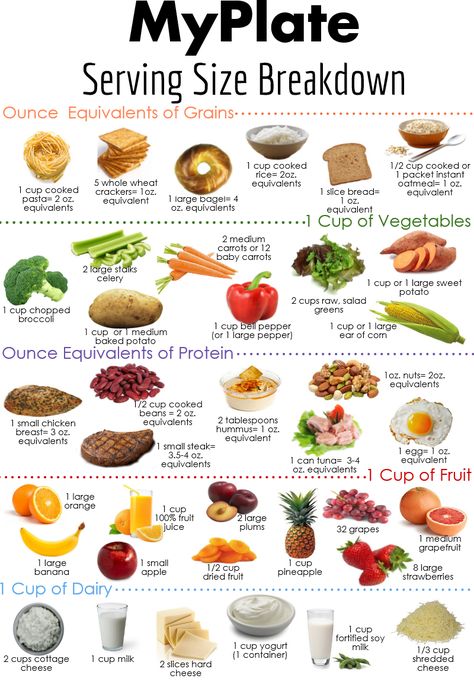 What counts as a serving of fruit? Or an ounce equivalent of grains? Find out more here! My Plate, Body Wrap, Idee Pasto Sano, No Carb Diets, Detox Drinks, Nutritious Meals, Low Carb Diet, Serving Size, Healthy Weight