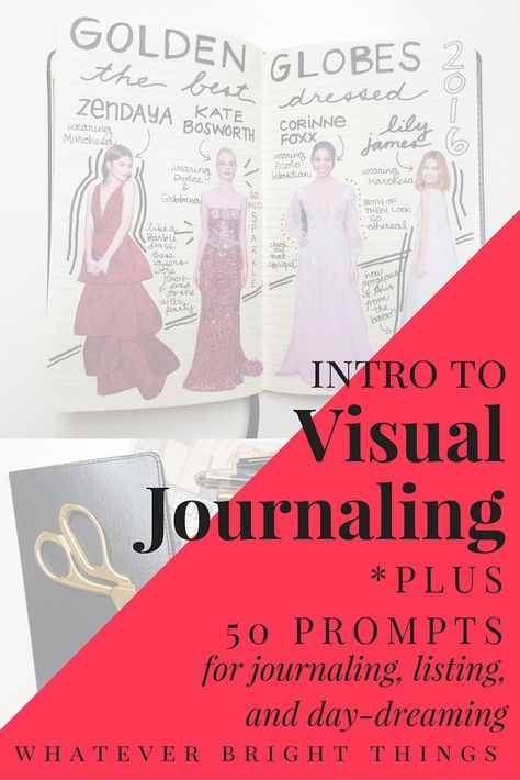 Visual Journaling is a great way to combine image and text to reflect on your life, experiences, and all the bright things you love. I've also created a list of 50 Visual Journaling Prompts to get you started! Writing Lifestyle, Art Journal Challenge, Journal Challenge, Art Journal Prompts, Drawing Journal, Beautiful Handwriting, Planner Decorating, Bullet Journal Art, Visual Journal