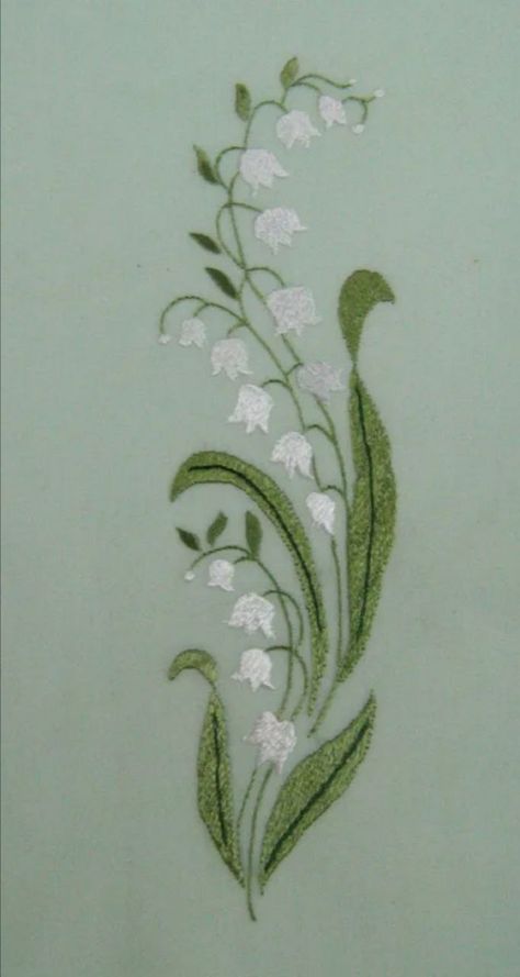 Lily Flower, Embroidery And Stitching, Lily Of The Valley, Fabric Painting, Embroidery Flowers, Pansies, The Valley, Art Studio, Needlepoint