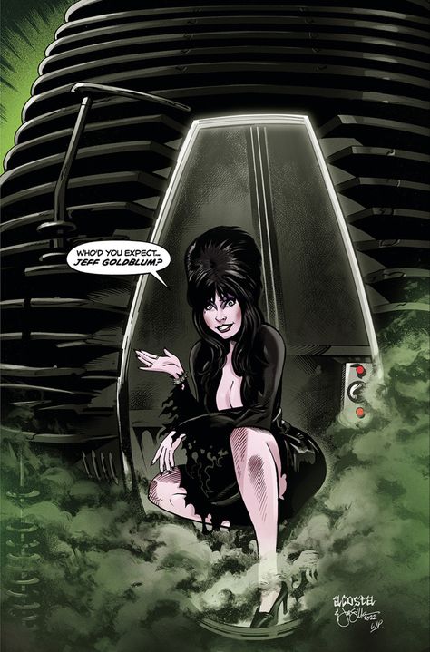 Elvira in Horrorland #5 [Dynamite] | Textless cover art by Dave Acosta, Jason Moore & Walter Pereyra Cassandra Peterson, Elvira Mistress Of The Dark, Vincent Price, Bettie Page, Bad Jokes, Scanners, Be Afraid, Star Trek, Cover Art