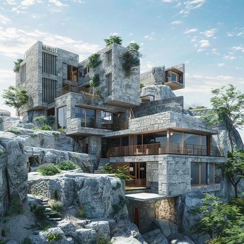 Casa Minecraft, Friend Hoodies, Beautiful Mansions, Earth Sheltered Homes, Futuristic House, Earth Sheltered, Mystical Places, Building House Plans Designs, Luxury Estate