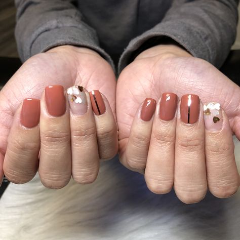 @stefykayynails Luxa gel polish terra-cotta Terra Cotta Nails Design, Terra Cotta Nails, Black Nail Tips, New Nail Trends, Tie Dye Nails, Nail Polish Trends, Modern Nails, Nagellack Trends, Green Nail Designs