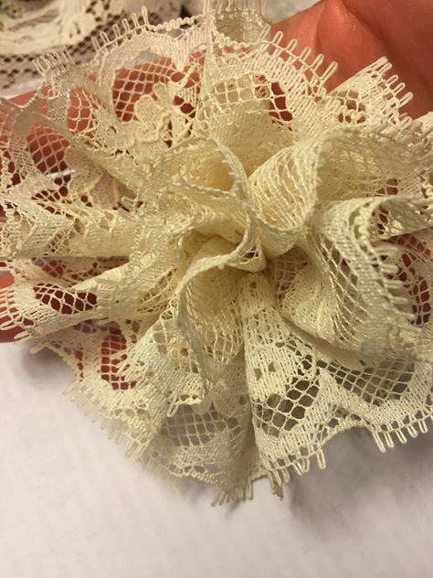 Useful Projects, Diy Rose, Diy Roses, Rose Lace, Lace Pattern, A Rose, Hair Band, Fun Projects, Fabric Flowers