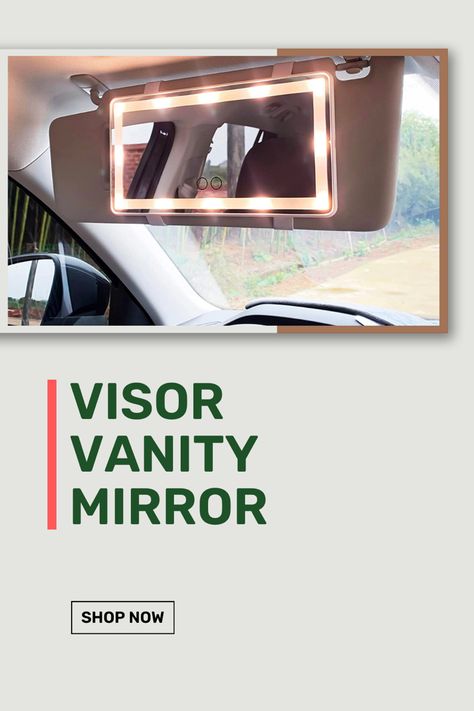 Get ready on-the-go with our Sun Visor Vanity Mirror! This innovative mirror conveniently clips onto your car's sun visor, providing a well-lit space to apply makeup, fix your hair, or check your reflection. With LED lights and a touch sensor for easy on/off, this mirror is perfect for busy mornings, long commutes, and road trips. Plus, its sleek design and durable construction make it a stylish and practical accessory for any car. Get yours today and elevate your on-the-go beauty routine! Cute Review Mirror Decor Car, Travel Mirror With Lights, Car Vanity Mirror, Car Review Mirror, Car Visor Vanity Mirror, Princess Mirror, Vanity Mirror With Lights, Passenger Princess, Cars Brand