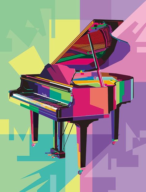 Music Images Art, Piano Art Painted, Piano Poster Design, Clarinet Art, Music Inspired Art, Piano Artwork, Music Pop Art, Recital Poster, Violin Poster