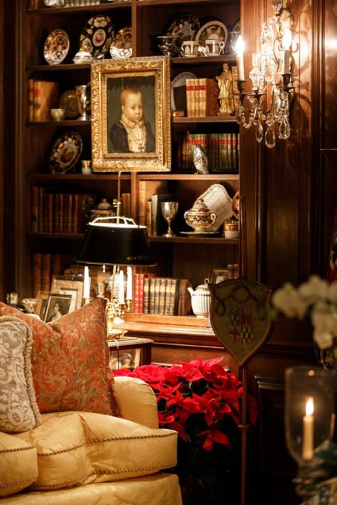 Kentucky Christmas, Cottage Library, Grandpa Chic, Romantic Bedrooms, Party Anthem, Glam Pad, English Library, All Is Bright, English Country Decor