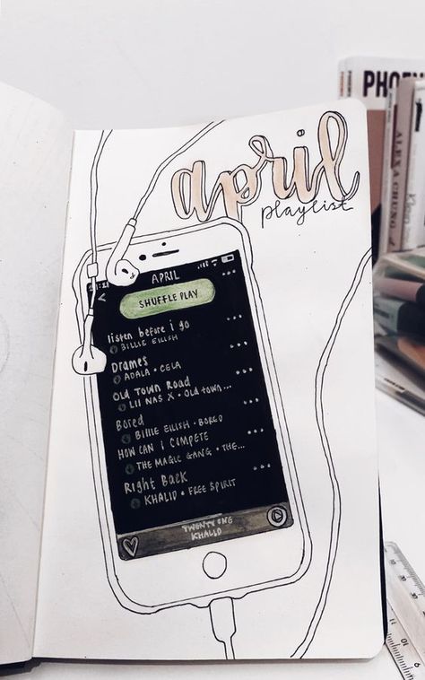 Aesthetic Bullet Journal Playlist Spreads ⋆ Sheena of the Journal Aesthetic Bullet Journal, Buku Diy, Bullet Journal Cover Ideas, Bullet Journal Notes, Bullet Journal Paper, Bullet Journal Mood, Bullet Journal Aesthetic, Bullet Journal Diy, Bullet Journal Notebook