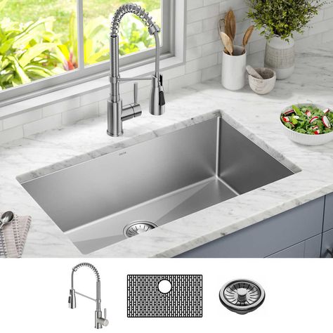 Kitchen Sink Ideas Farmhouse, Big Sink Kitchen, Kitchen Sinks And Faucets Undermount, Best Sinks For Kitchen, Undermount Kitchen Sinks Signature Hardware, Single Basin Kitchen Sink Undermount, Sink Design Kitchen, Kitchen Sinks And Faucets, Kitchen Sinks Ideas