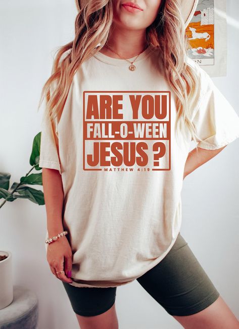 Falloween Jesus Sweater, Are You Fall-O-Ween Jesus Sweatshirt, Halloween Jesus Shirt, Matthew Bible Tee !!How To Order 1-) Please, Check and Review all Photos. 2-) Select Your Product Type and Color. 3-) Select Your Product Size. 4-) Click ADD TO CART and You can go back to add more product color and text color or You can complete the checkout process. 5-) After You added your note, Please Click "Proceed to Check Out" ❤ Washing Instructions: For best results, wash inside out and lay flat to dry. Fall Cricut Shirts, Fall Cricut, Jesus Sweater, Matthew Bible, Fall O, Jesus Sweatshirts, Jesus Shirt, Sweatshirt Halloween, Fashion Group