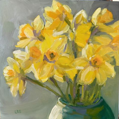 A little daffodil painting before the impending snow storm 🌱❄️🌼 Daffodils Painting, Daffodil Art, Daffodil Painting, Playing Cards Art, Spruce Tree, Snow Storm, Acrylic Painting Canvas, Daffodils, Wood Paneling