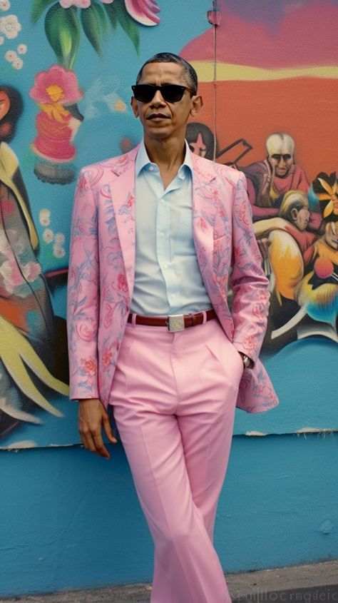 Barack Obama in 80s Miami Style --ar 9:16 80s Miami, Miami Style, Miami Vice, Miami Fashion, Celebrity Names, Pope Francis, Advertising Campaign, Barack Obama, High Quality Images