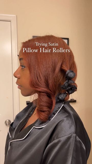 Claire Adekanye. on Instagram: "Satin Pillow Hair Rollers…. Y’all…I’ve found the better alternative to velcro hair rollers and this is it!!!! Satin?!! No tangles or snags and more comfort while sleeping. This was my first attempt at trying these rollers. I used these in order to keep my curls fresh and just wanted to know the outcome. So please note that my hair was curled before installing the rollers. Products used: ✨Pillow Sating Rollers linked in my Amazon store ✨Jumbo Hair bonnet linked i Pillow Rollers Hair Tutorial, Soft Rollers Curls, Satin Rollers On Natural Hair, Velcro Rollers On Natural Hair, Starbucks Nails, Velcro Hair Rollers, Roller Set Hairstyles, Natural Hair Flat Twist, Diy Hair Rollers