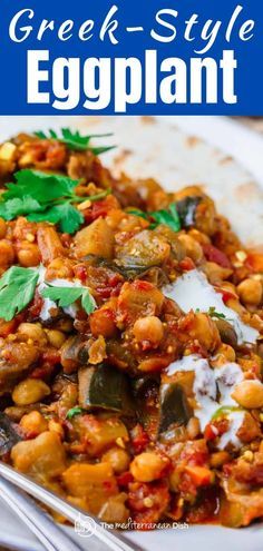 Eggplant Ideas, Chickpeas Stew, Chickpeas And Tomatoes, Vegan Stews, Braised Eggplant, Recipe With Chickpeas, Vegan Eggplant Recipes, Mediterranean Vegan, Eggplant Recipes Easy