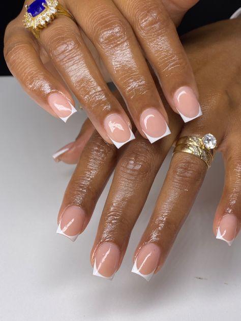 Simple Nail Designs For Natural Nails, Super Short French Tip Acrylic Nails, Translucent Pink Nails Short, Very Short French Tip Acrylic Nails, Natural French Tip Nails Short, Nurse Acrylic Nails, Short Acyrilics Nails French Tip, Extra Short Acrylic Nails French Tip, Deep French Short Nails