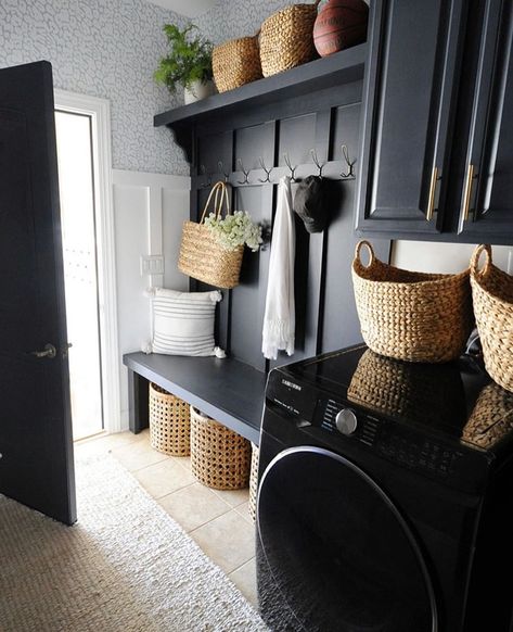 @thestyle.index shared a photo on Instagram: “We are loving this dark moody laundry/mudroom 😍⁠ ⁠ [Amazin space from @dearlillie]⁠ ⁠ .⁠ .⁠ .⁠ .⁠ .⁠ .⁠ .⁠ .⁠ .⁠ .⁠ .⁠ ⁠ #laundry…” • Jun 30, 2020 at 10:00am UTC Laundry Room/mudroom, Mudroom Makeover, Laundry Room/mud Room, Wash Room, Dear Lillie, Mudroom Laundry Room, Laundry Room Renovation, Laundry Room Remodel, Laundry Room Rugs