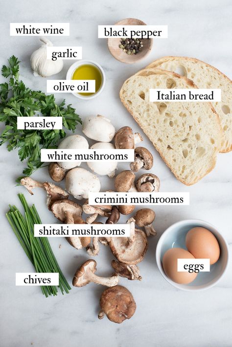 Mixed Mushroom Toast Breakfast Mushrooms, Recipes With Mushrooms, Mushrooms On Toast, Asparagus Egg, Breaded Mushrooms, Vegetable Frittata, Mushroom Toast, Crimini Mushrooms, Time Of The Day