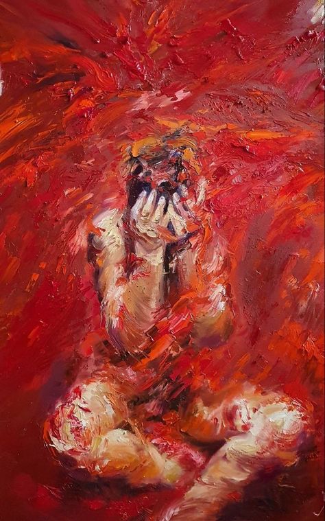 Toxic Love Paintings, Canabalism Art, Angry Artwork, Suffering Artwork, Rage Painting, Comforting Art, Emotions Art, Rage Art, Arte Peculiar