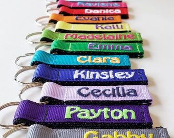 Book Bags For Kids, Sports Bag Tags, Wedding Keychain, Personalized Keychains, Deployment Gifts, Pick A Color, Hand Stamped Keychain, Engraved Keychain, Kids' Bag