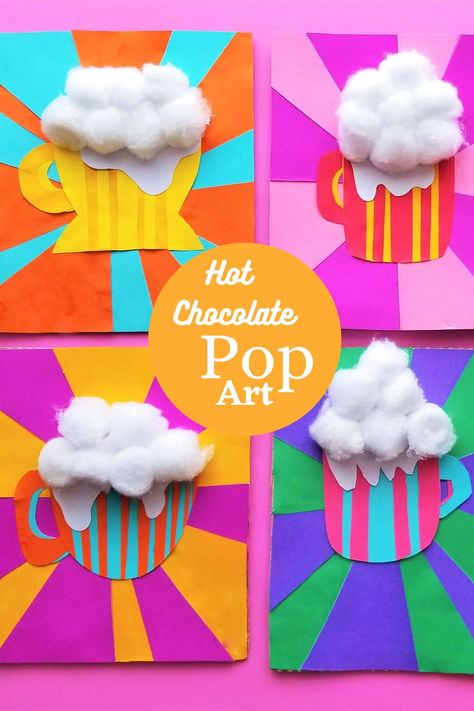 Pop Art Kindergarten, Art Docent 2nd Grade, Class Christmas Projects, Art Ideas For Primary School, Pop Art School Projects, Art Projects For 1st And 2nd Graders, Pop Art Art Projects, 1st Grade Art Activities, February Art Lessons For Elementary