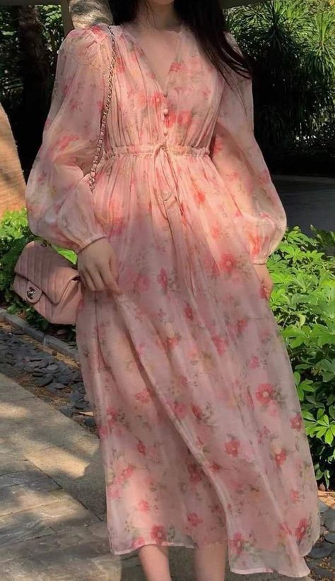 Maxi Dresses, Pink Dress, Chiffon, Floral, Pink, Dresses