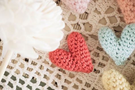 Teeny Tiny Crochet Hearts FREE Pattern {+ Video Tutorial} • Le Petit Saint Crochet Crochet Flats, February Crafts, Heart Projects, Crochet Heart Pattern, Mini Heart, Crochet Heart, Heart Patterns, Learn To Crochet, Beautiful Crochet