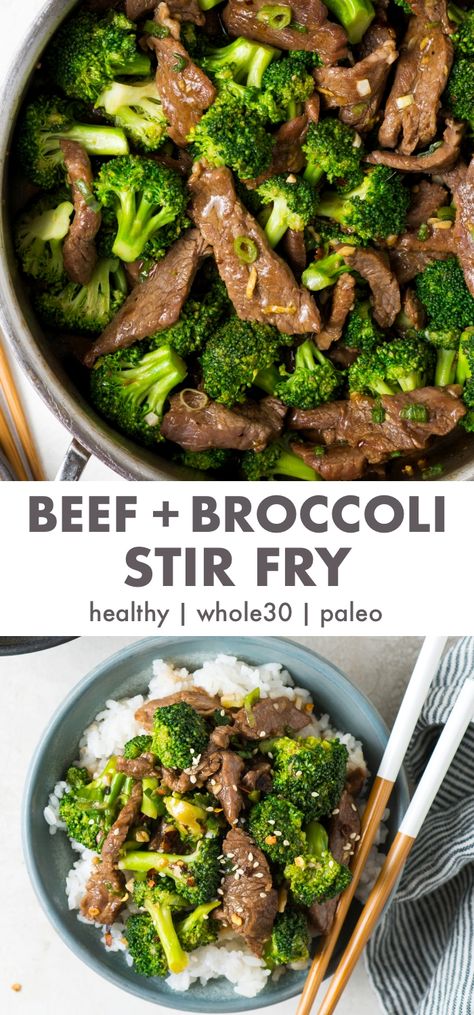 Beef and Broccoli Stir Fry (Paleo, Whole30) via @CoconutsKettles Healthy Beef And Broccoli, Beef Broccoli Stir Fry, Beef And Broccoli Recipe, Golo Recipes, Dinner Paleo, Beef Broccoli, Recipe Beef, Healthy Beef, Beef And Broccoli