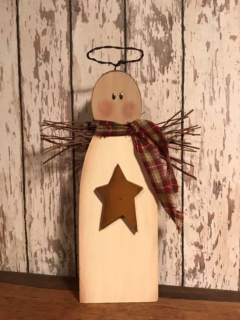 Primitive Angels Wood, Primitive Angels Diy, Angel Wood Crafts, Primitive Wood Crafts Diy, Wood Angels Diy, Wooden Angels Rustic, Primitive Crafts Diy, Primitive Crafts To Make, Wood Angels