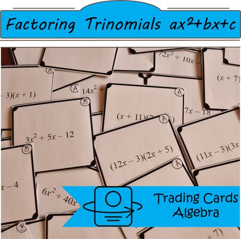 This is a Trading Cards activity to help students gain fluency in factoring trinomials. Factoring Trinomials, Linear Equations, Task Cards, Teacher Store, Teachers Pay Teachers, Educational Resources, Teacher Pay Teachers, Trading Cards, Over 50