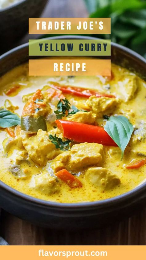 Trader Joe’s Yellow Curry Recipe – Flavor Sprout Trader Joe’s Curry, Crock Pot Curry, Yellow Curry Recipe, Yellow Curry, Curry Shrimp, Curry Soup, Coconut Curry Chicken, Kitchen Smells, Thai Curry