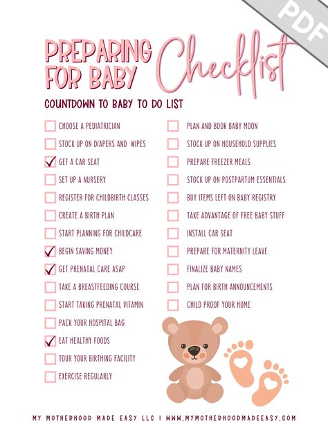 prepare for baby checklist Before Baby Checklist, What To Do Before Baby Arrives, To Do List Before Baby Arrives, Prenatal Checklist, Baby Checklist Preparing For, Things To Do Before Baby Arrives, Before Baby Arrives Checklist, Maternity 2023, Baby Preparation Checklist