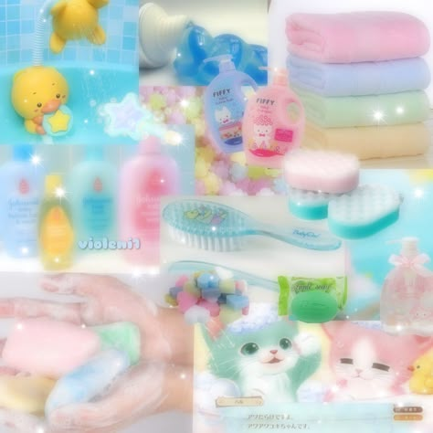 Clean Core Aesthetic, Bubble Bath Aesthetic, Clean Core, Childish Behavior, Jelly Slime, Bath Aesthetic, Soft Kidcore, Hello Kitty Videos, Nostalgia Aesthetic