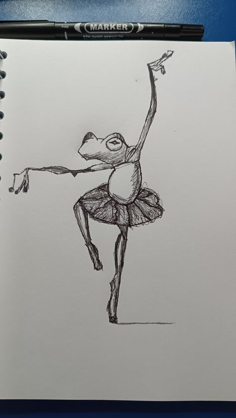 Dancing Frog Drawing, Violin Drawing, Frog Dissection, Dancing Frog, Dancing Drawing, Dancing Animals, Frog Drawing, Figure Sketching, Dress Drawing