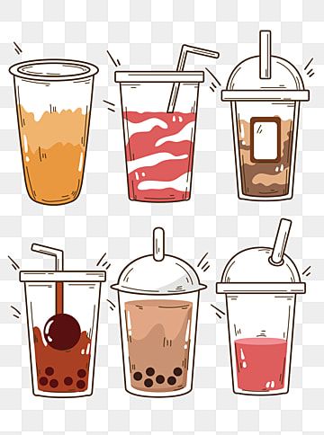 Drinks Cartoon, Label Minuman, Tea Vector, Coffee Poster Design, Kawaii Cat Drawing, Milk Art, Milk Splash, Boba Drink, Cute Vector