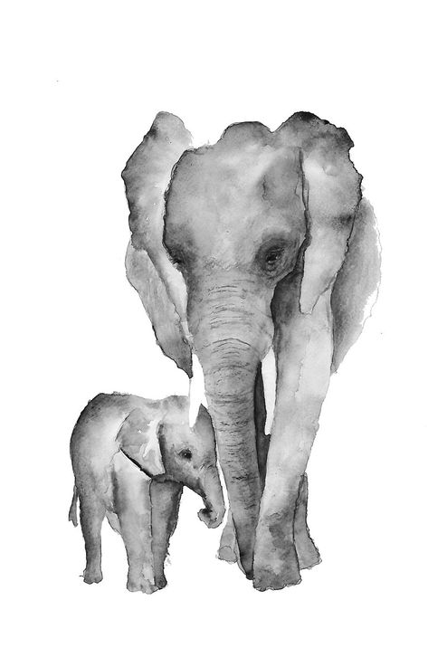 The One Grey One Watercolor Elephant, Elephant Painting, Watercolor Art Lessons, Elephant Art, Easy Watercolor, Watercolor Drawing, Water Painting, Watercolor Animals, Animal Paintings