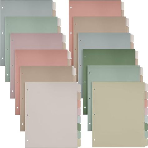 Amazon.com : Honoson 12 Sets 8 Tab Binder Dividers for 3 Ring Binders 8.5 x 11 Inch Paper Multicolor Dividers with Plastic Film 3 Hole Punched Page Dividers Sturdy Binder Index Dividers for School (Dark Color) : Office Products Dark Color Office, Folder Tabs, Color Office, Page Dividers, Index Dividers, Binder Dividers, Ring Binders, Presentation Folder, Pocket Folder