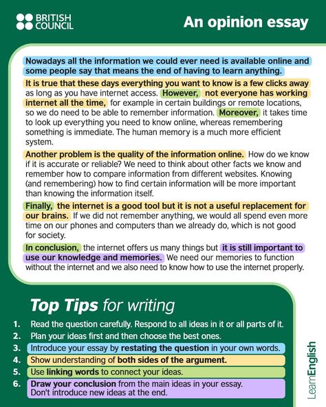 Opinion Essay, English Word Book, Human Memory, Learn Anything, Cambridge English, British Council, Opinion Writing, Writing Practice, English Words