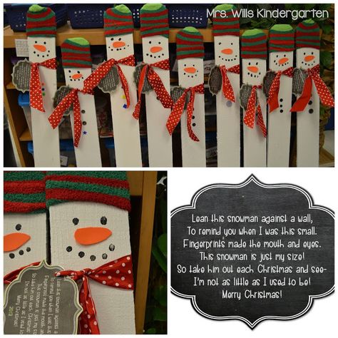 Christmas Projects DONE! Kindergarten Christmas Crafts, Students Christmas, Sparkling Christmas, Christmas Gifts For Parents, Christmas Kindergarten, Snowman Gifts, Fence Posts, Christmas School, Snowman Ornament