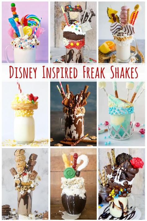 Disney inspired freakshakes that look and taste amazing! Crazy Shakes, Walnut Fudge, Milkshake Recipes, Melting Chocolate Chips, Think Food, Shake Recipes, Disney Food, Decadent Desserts, Cookies And Cream