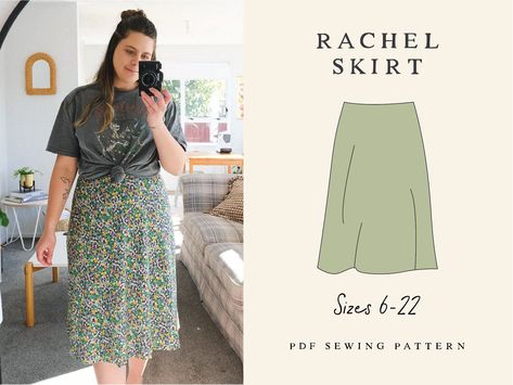 Rachel Bias Skirt Sewing Pattern | Sizes 6-22 UK Skirt Sewing Patterns, Bias Skirt, Plus Size Sewing Patterns, Skirt Sewing Pattern, Plus Size Patterns, Plus Size Sewing, How To Make Skirt, Skirt Sewing, The Rachel