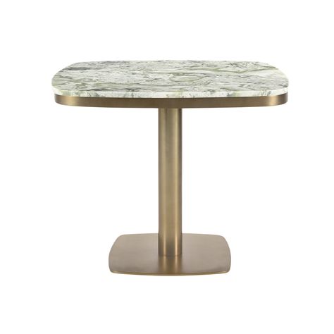 This cafe table is a well-made combination of modern design with enduring style. Its green onyx marble top and antiqued-brass iron base create a timeless look that will develop a beautiful patina over time. A unique blend of natural stone and brass offers a playful yet elegant effect. Dimensions: 36"L x 36"W x 30"H Materials: Green Onyx Marble; Engineered Wood; Iron Antiqued-Brass Iron Base Disclaimer: Please note the finish and pattern on each table top will vary, as intended and no two will be Green Onyx Marble, Green Coffee Tables, Tulip Dining Table, Cafe Table, Rooster Decor, Stone Dining Table, Onyx Marble, Trestle Dining Tables, Square Dining Tables