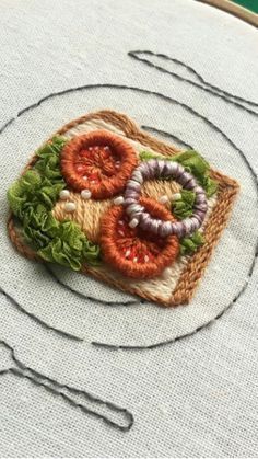 Spaghetti Embroidery, Embroidery Objects, Pasta Embroidery, Picnic Embroidery, Food Textiles, Bread Embroidery, Vegetable Embroidery, Food Embroidery, Freetime Activities