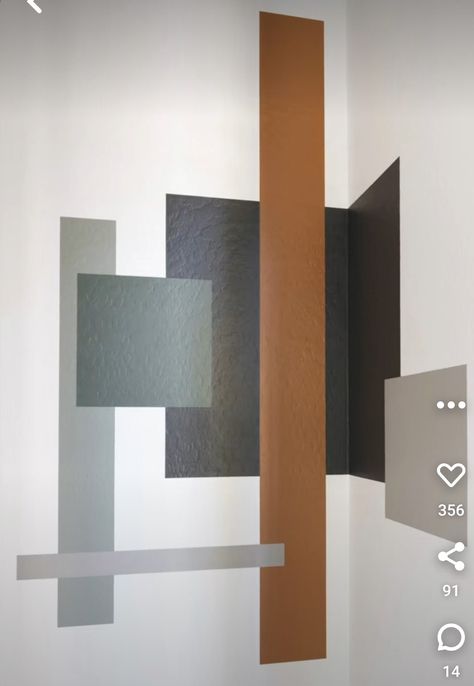 Colour Block Wall Painting Ideas, Geometric Wall Paint Patterns, Painted Feature Wall, Geometric Wall Paint, Wall Paint Patterns, Living Room Wall Color, Room Wall Painting, Furniture Details Design, Bedroom Wall Designs