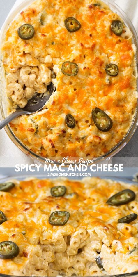 Spicy Mac and Cheese Jalapeño Mac And Cheese Recipe, Good Macaroni And Cheese Recipe, Sims Home, Jalapeno Mac And Cheese, Spicy Mac And Cheese, Cheese Recipes Appetizers, Bake Mac And Cheese, Best Macaroni And Cheese, Mustard Made