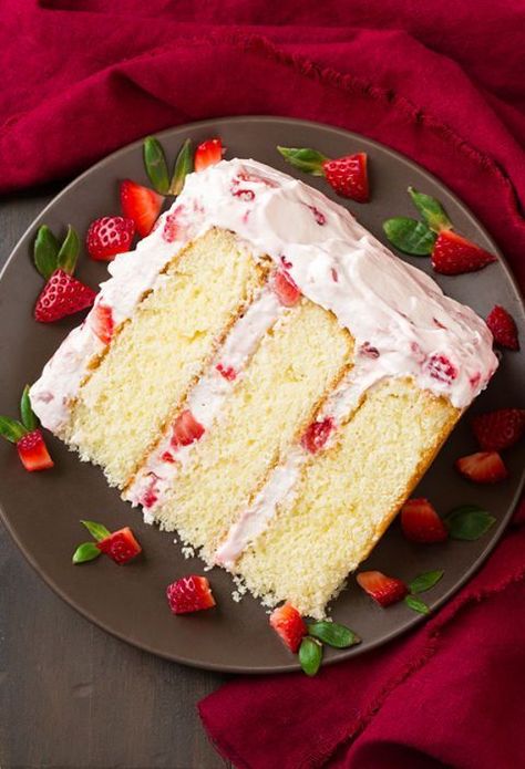 14 Best Mothers Day Cakes - Ideas & Cake Recipes for Mother's Day—Delish.com Best Strawberry Cake Recipe, Strawberry Cake Recipe, Fresh Strawberry Recipes, Fresh Strawberry Cake, Strawberry Cake Recipes, Mothers Day Cake, A Piece Of Cake, Cooking Classy, Strawberry Cakes