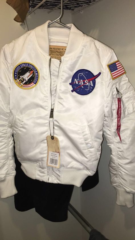 Nasa Jacket, Casual Sweatshirt, Nasa, Fashion Inspiration, Varsity Jacket, Halloween Costumes, Naruto, Bomber Jacket, Prom