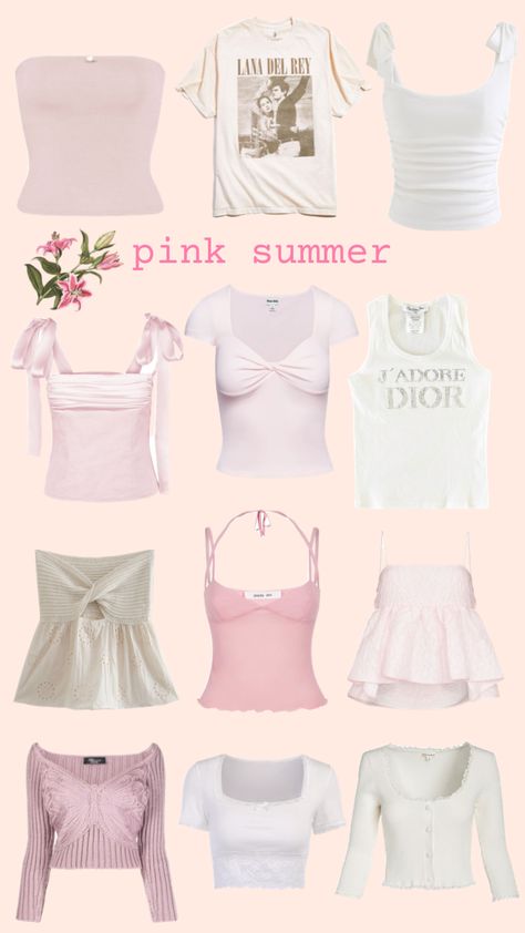 Pink Basic Outfit, Basic Coquette Outfits, Coquette Summer Outfits, 2000 Outfit Ideas, Pink Summer Outfits, Cosy Style, Fashion Collection Inspiration, Coquette Outfits, 2000s Clothing