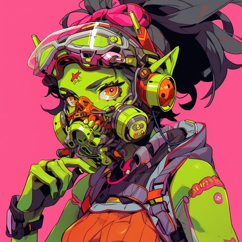 Cyberpunk Goblin, Shadowrun Orc, Female Goblin, Goblin Art, Fantasy Theme, Dnd Characters, Fantasy Character Design, Character Design Inspiration, Dungeons And Dragons