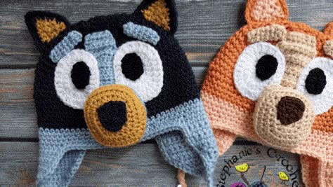 5 Crochet Hats For Dogs Patterns Easy And Cute To Make - Fun Crochet Patterns Bluey Hat Crochet Pattern Free, Bluey Crochet Hat Pattern, Crochet Bluey Hat Free Pattern, Crochet Bluey Hat, Bluey Crochet Free Patterns, Crochet Hats For Dogs, Crochet Dog Hat Free Pattern, Crochet Hats For Kids, Easy Crochet Hats