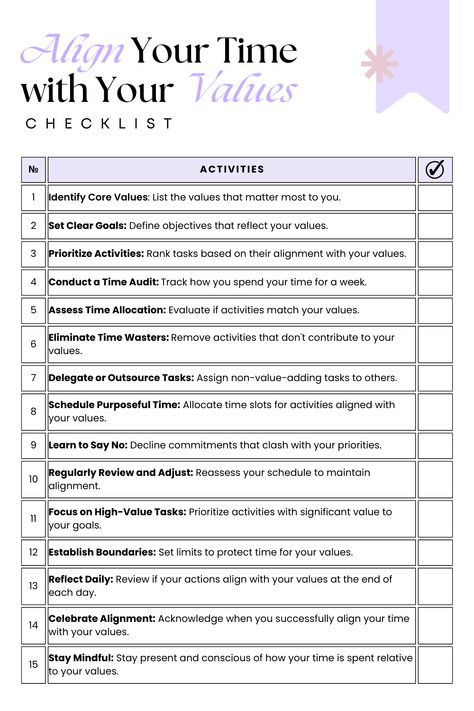 Align Your Time with your Values Personal Core Values List, What Are My Values, Core Values Worksheet, List Of Values, Motivation Help, Live Intentionally, Values List, To Love And Be Loved, Health Activities